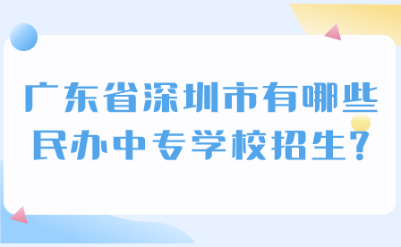 廣東省深圳市有哪些民辦中專學(xué)校招生?