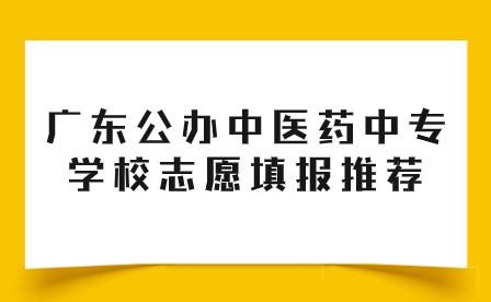 廣東公辦中醫(yī)藥中專學(xué)校志愿填報推薦