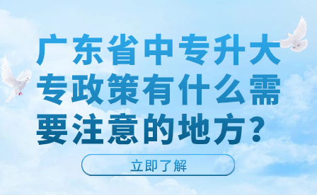 廣東省中專升大專政策有什么需要注意的地方？