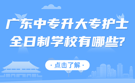 廣東中專升大專護(hù)士全日制學(xué)校有哪些?