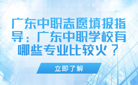 廣東中職學(xué)校有哪些專業(yè)比較火?