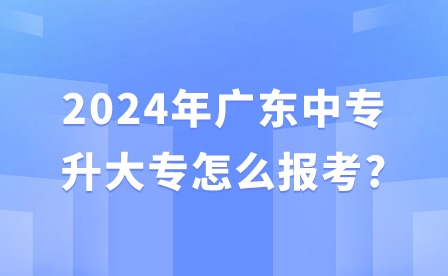 2024年廣東中專升大專怎么報考?
