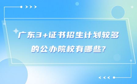 2024年廣東3+證書招生計(jì)劃較多的公辦院校有哪些?