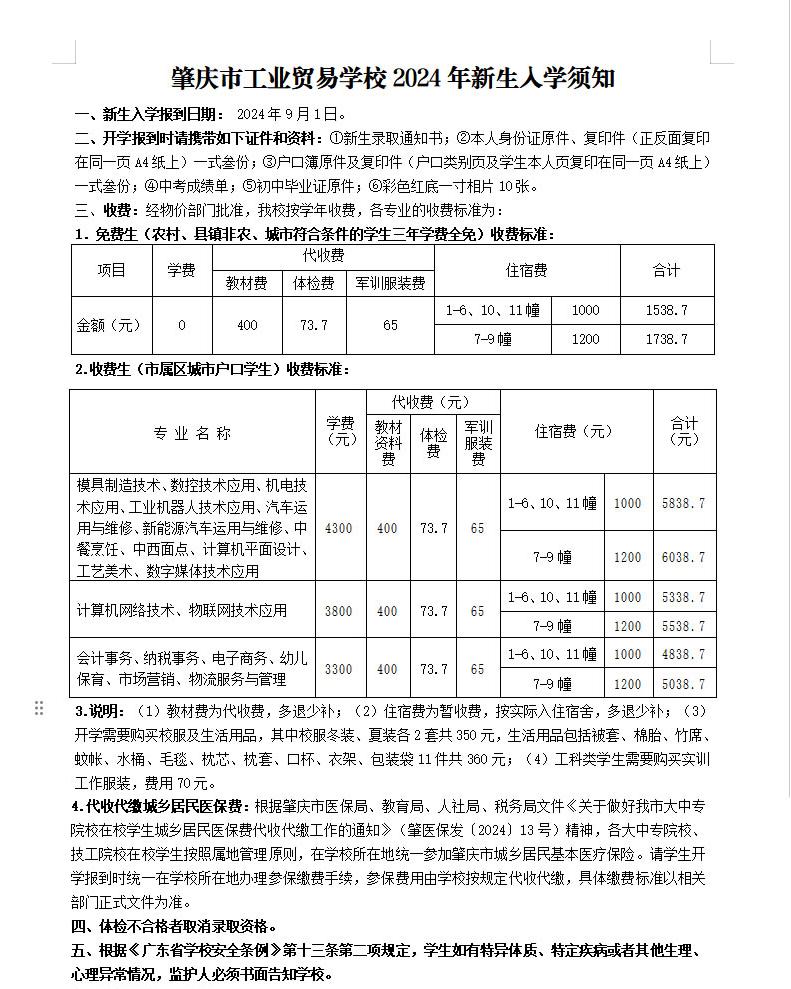 肇慶市工業(yè)貿(mào)易學校招生